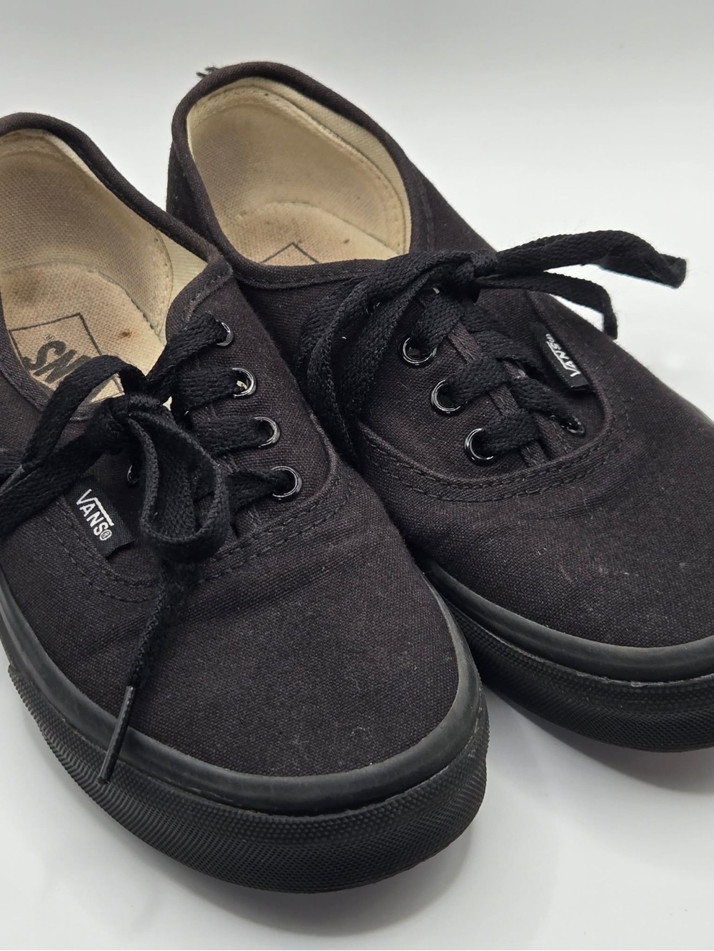 Vans Kids Black Canvas Low-Top Sneakers